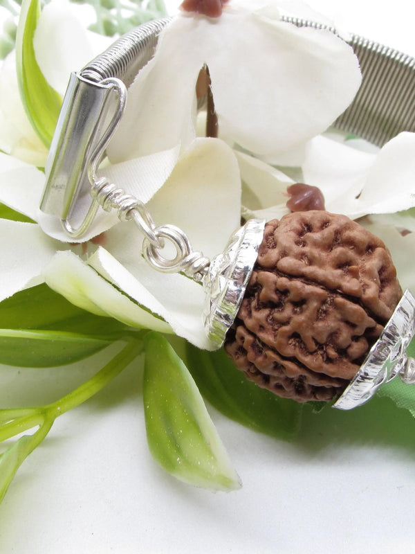 7 Mukhi Rudraksha Bracelet with Silver Pendant - Divine Blessings | Brahmatells - BrahmatellsStore