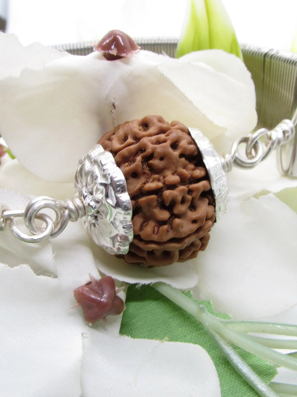 8 Mukhi Rudraksh Bracelet & Silver Pendant - Lord Ganesha's Blessings | Brahmatells - BrahmatellsStore