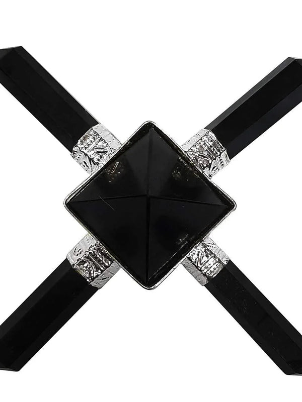 Amethyst Generator Reiki Energy Generator Pyramid,4 Point Amethyst Energy Generator,Energy Generator Tool with Pyramid,Amethyst Pyramid with Four Pencil Energy Generato - BrahmatellsStore