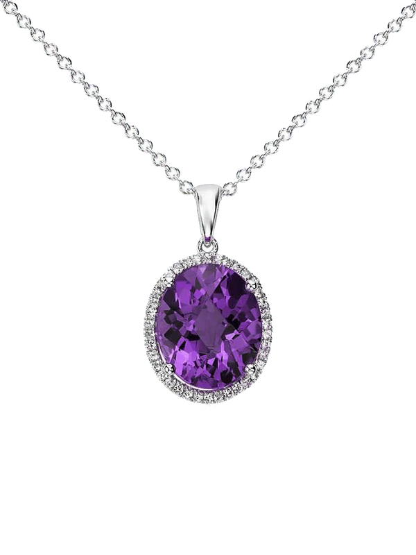 Amethyst Kathaila Round Silver Pendant: Saturn's Elegance | Brahmatells - BrahmatellsStore