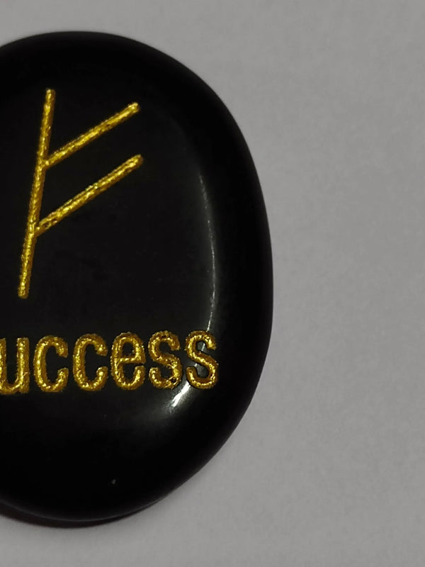 Black Tourmaline Tumble with Zibu Symbol | Brahmatells - BrahmatellsStore