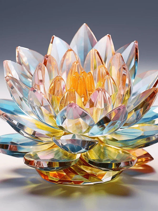 Brahmatells Radiant Crystal Lotus: Spiritual Decor for Every Home - BrahmatellsStore
