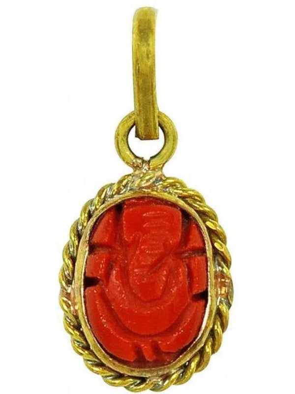 Brahmatells Red Coral Ganesha: Mars-Enhanced Gemstone for Prosperity - BrahmatellsStore
