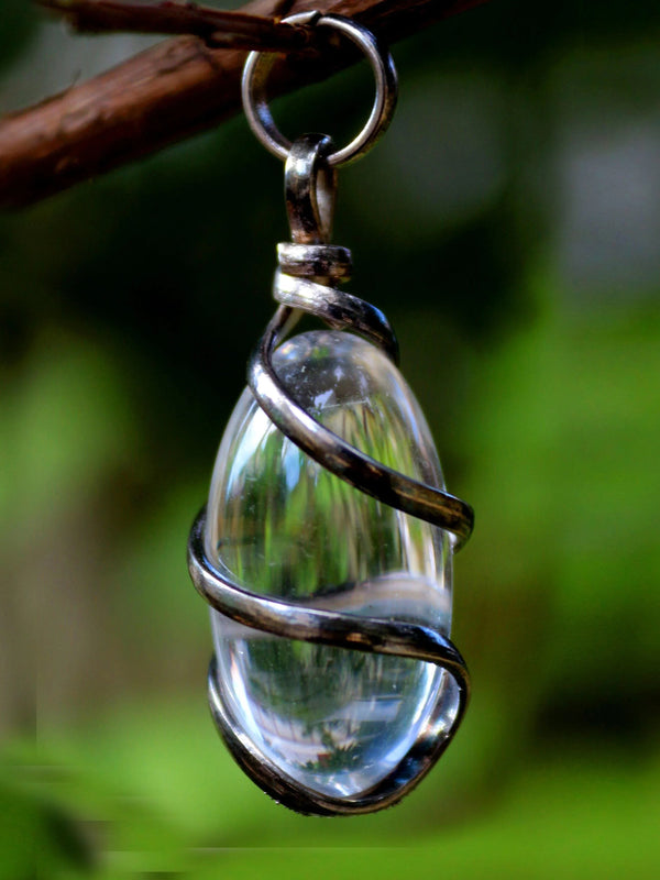 Clear Quartz Crystal Shivlingam Pendent - BrahmatellsStore