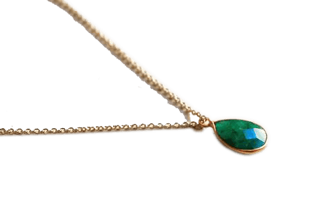 Exquisite Dark Green Emerald Pear-Drop Pendant - Panna | Brahmatells - BrahmatellsStore