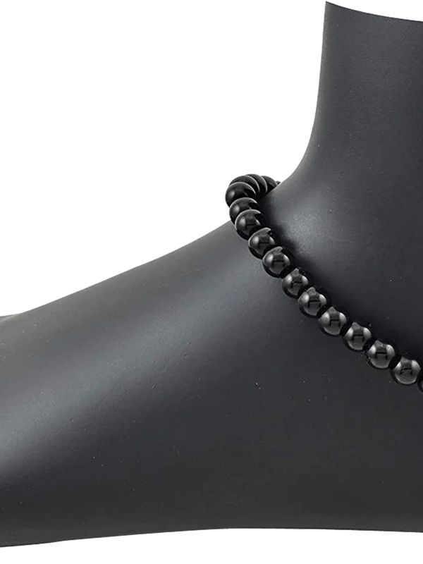 Glass Oxidized Metal Evil Eye Anklet - BrahmatellsStore