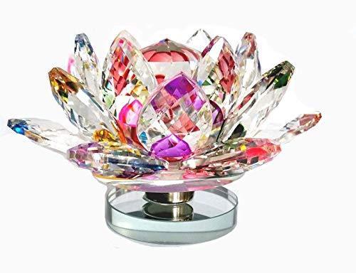 Multicolor Crystal Lotus with Rotating Stand | Brahmatells - BrahmatellsStore
