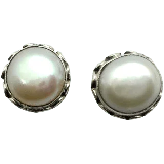 Pearl cream-earings BTP115ESM - BrahmatellsStore