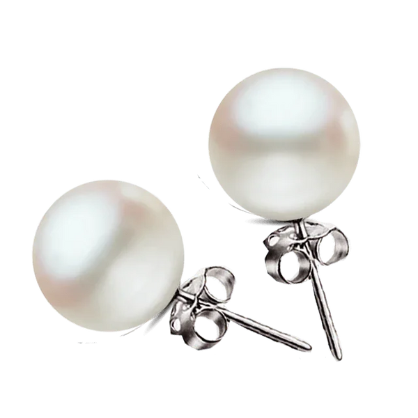 Pearl white-earings BTP116ESM - BrahmatellsStore
