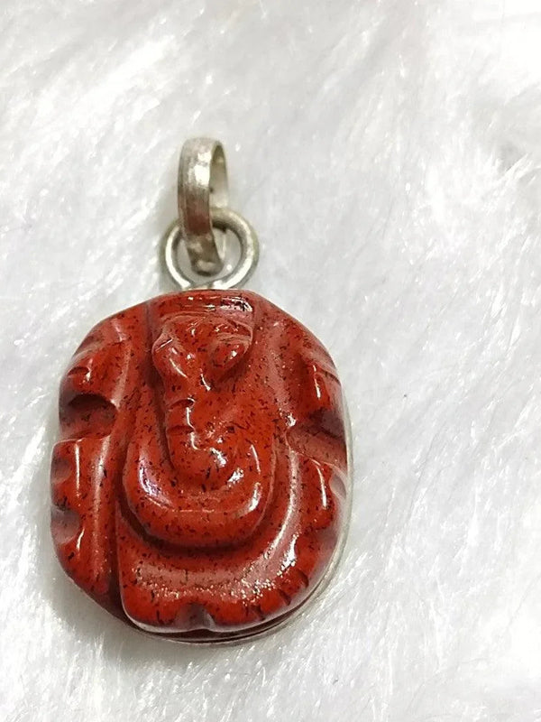 Red Jasper Ganesha Energy Pendant | Brahmatells - BrahmatellsStore