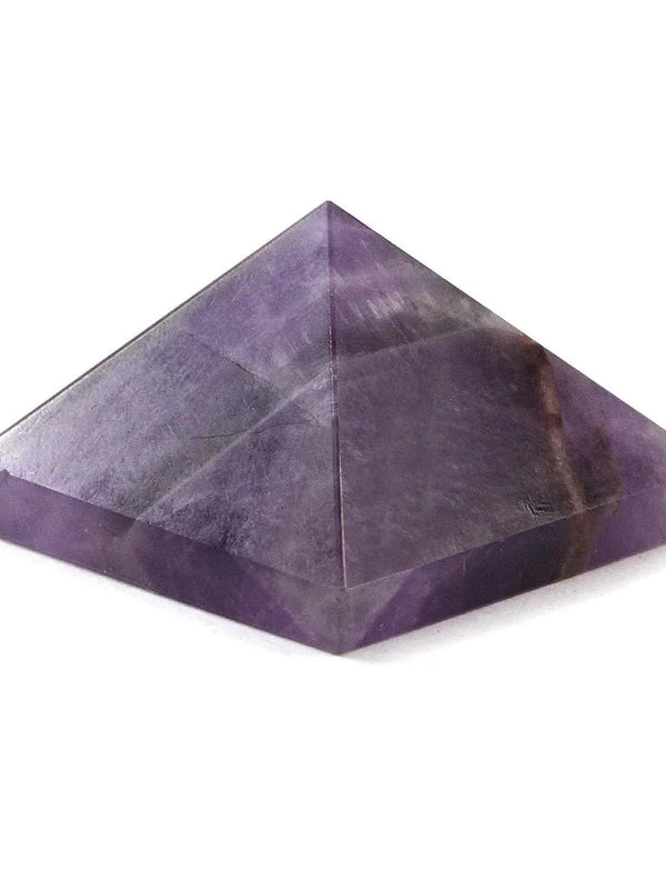 Reiki Crystal Products Natural Crystal Stone Amethyst Pyramid, Standard, Purple. - BrahmatellsStore