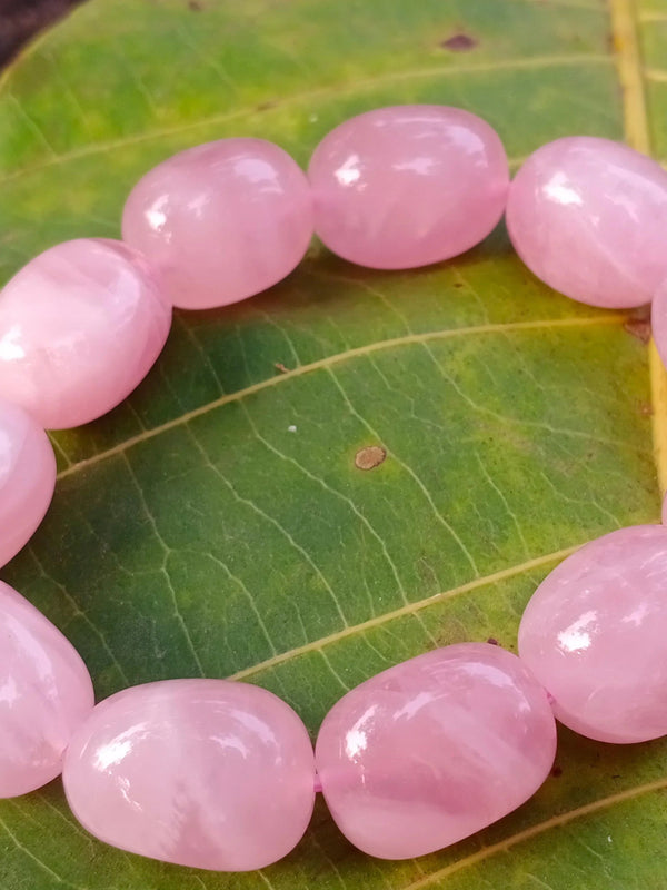Rose Quartz Tumble Bracelet (Love Bracelet) - BrahmatellsStore