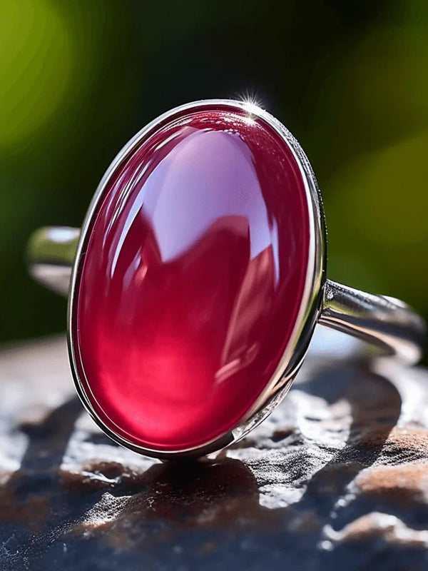 Ruby Manak Oval Light-Red Ring | Brahmatells Astrological Collection - BrahmatellsStore