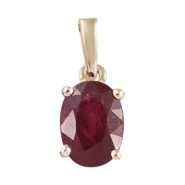 Ruby Manak Wine-Red Oval Pendant - Radiate with Sun's Energy | Brahmatells - BrahmatellsStore