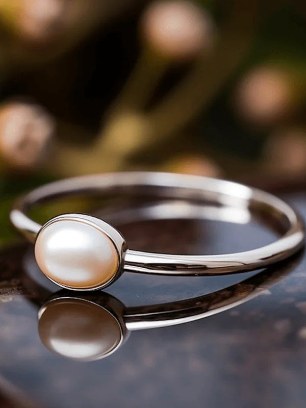 Serene Pearl Cream Ring - Lunar Grace | Brahmatells - BrahmatellsStore