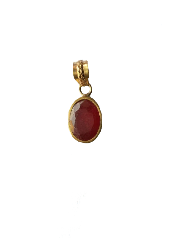 Wine Red Ruby Manak Pendant - Radiate Success | Brahmatells - BrahmatellsStore