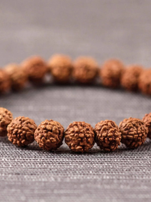 5 Mukhi Rudraksha Seed Stretch Bracelet - BrahmatellsStore