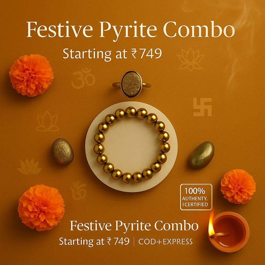 Pyrite Crystal Combo Sets – Bracelet, Ring & More | Brahmatells