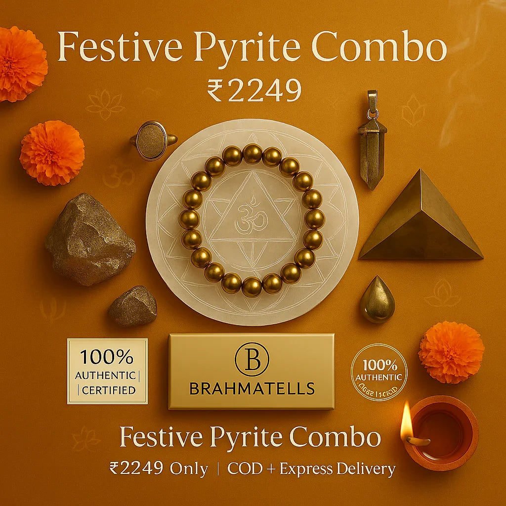 Pyrite Crystal Combo Sets – Bracelet, Ring & More | Brahmatells