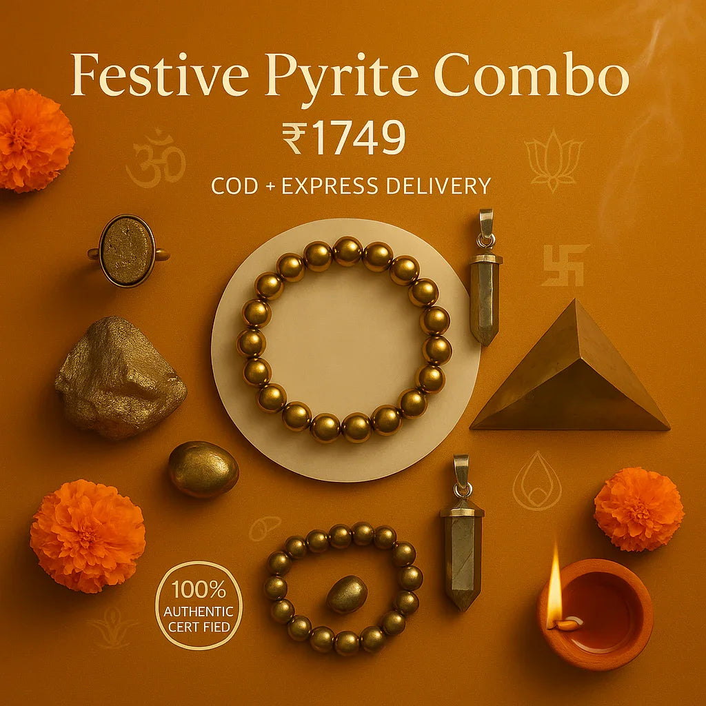 Pyrite Crystal Combo Sets – Bracelet, Ring & More | Brahmatells