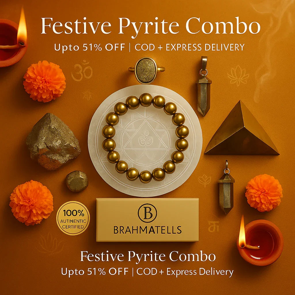 Pyrite Crystal Combo Sets – Bracelet, Ring & More | Brahmatells