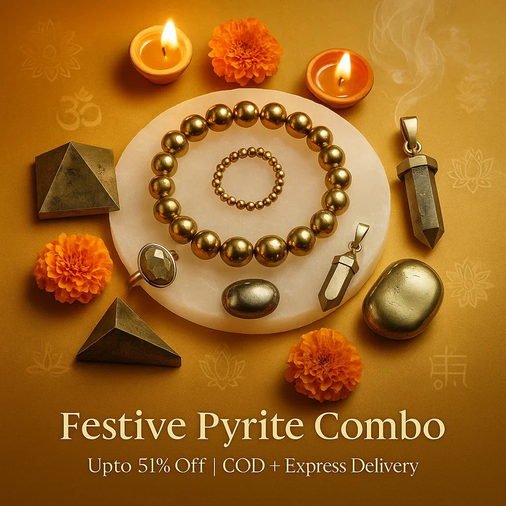 Pyrite Crystal Combo Sets – Bracelet, Ring & More | Brahmatells