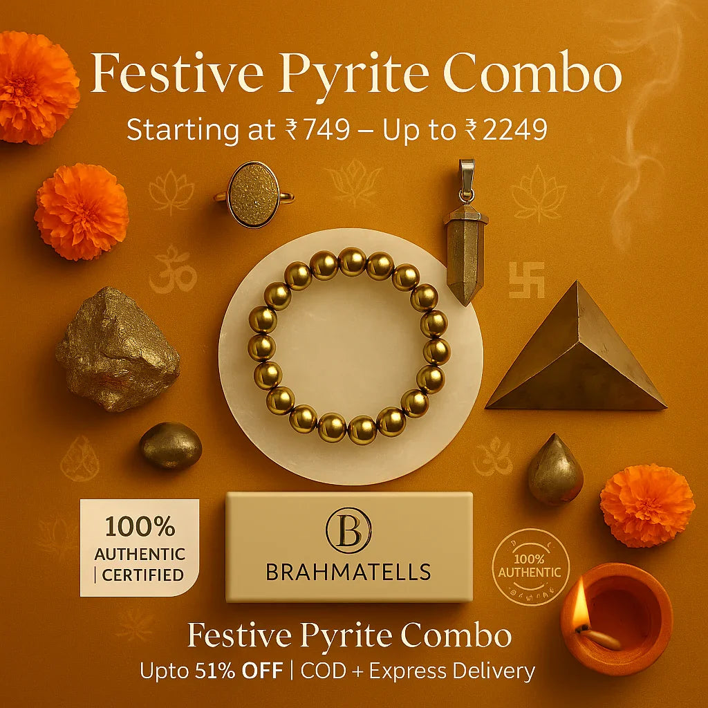Pyrite Crystal Combo Sets – Bracelet, Ring & More | Brahmatells