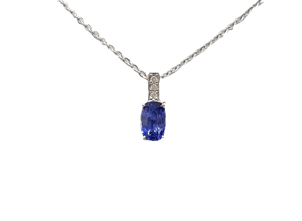 Blue Sapphire Berry-Blue Pendant: Saturn's Elegance | Brahmatells - BrahmatellsStore