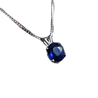 Blue Sapphire Navy-Blue Pendant: Saturn's Majesty | Brahmatells - BrahmatellsStore