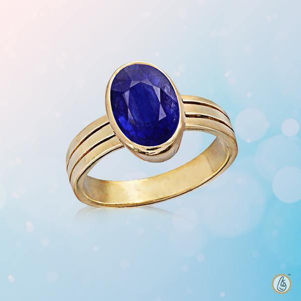 Blue Sapphire Oval Ring - Saturn's Elegance | Brahmatells - BrahmatellsStore