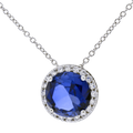 Blue Sapphire Round Pendant - Saturn's Elegance | Brahmatells - BrahmatellsStore