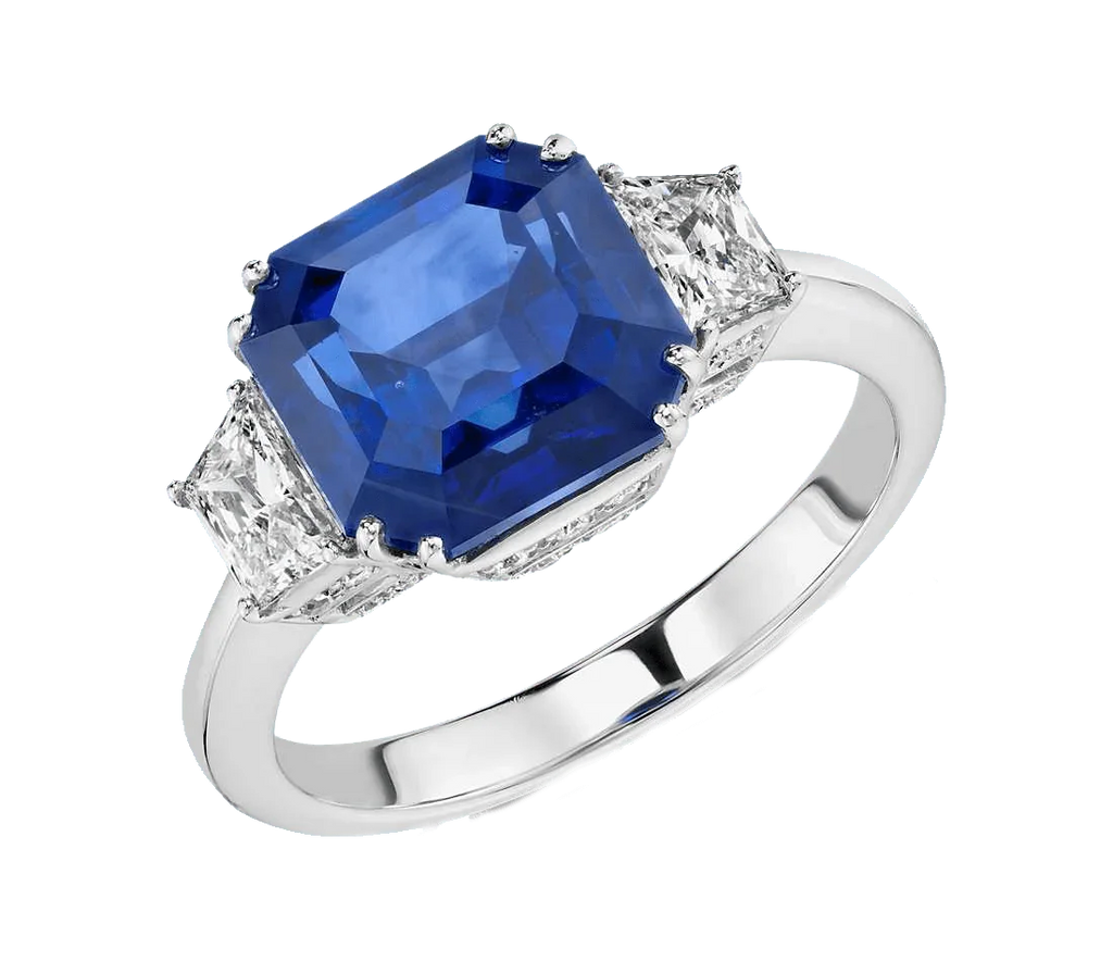 Blue Sapphire Soft-Edge Ring - Saturn's Gentle Touch | Brahmatells - BrahmatellsStore