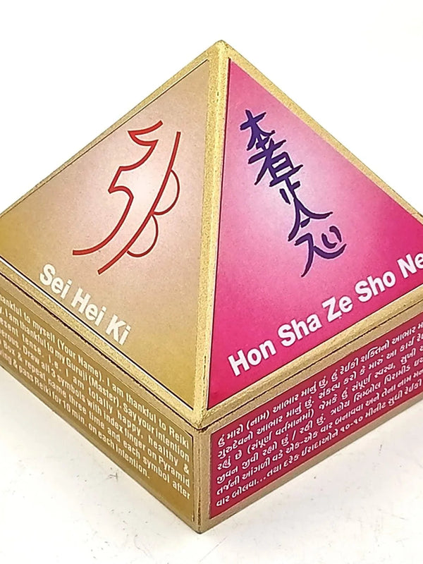 Fengshui Vastu Reiki Symbol Wooden Wish Box Cash Box Pyramid Storing Crystals - BrahmatellsStore