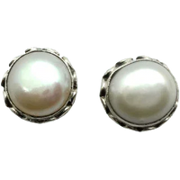 Pearl cream-earings BTP115ESM - BrahmatellsStore
