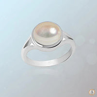 Pearl cream rose-light-ring silver BTP114RSM - BrahmatellsStore