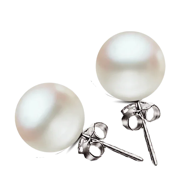 Pearl white-earings BTP116ESM - BrahmatellsStore