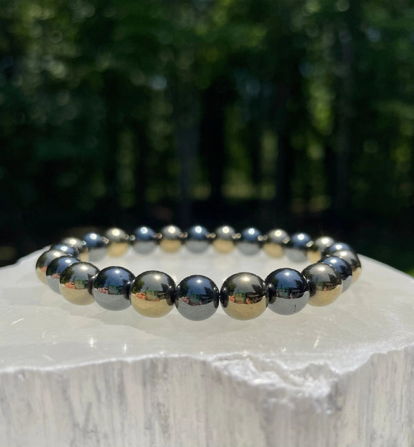 Pyrite and Hematite Bracelet - BrahmatellsStore
