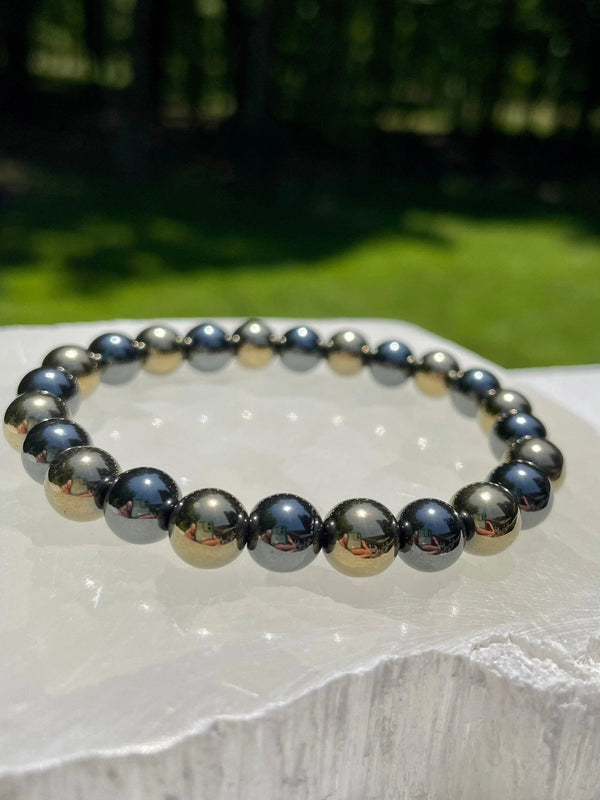 Pyrite and Hematite Bracelet - BrahmatellsStore