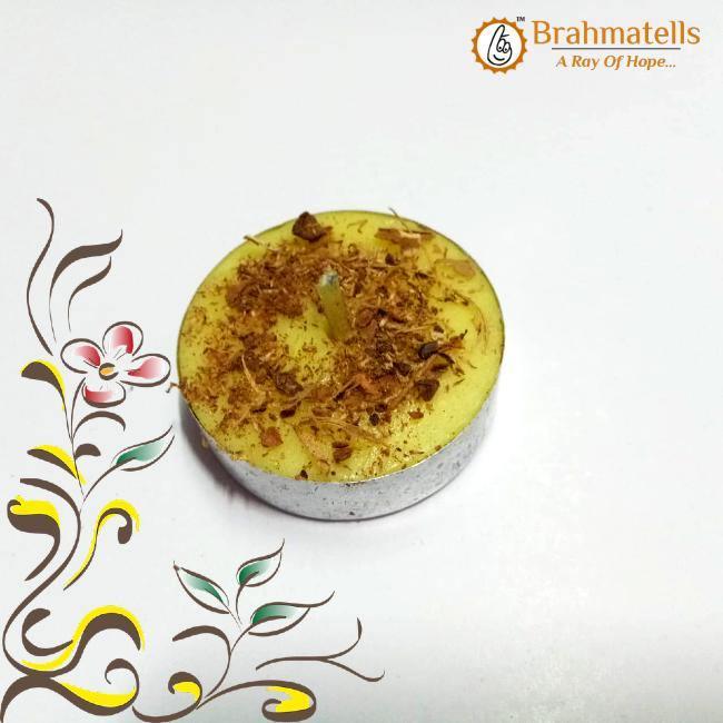 Yellow Tea Light Candle - BrahmatellsStore